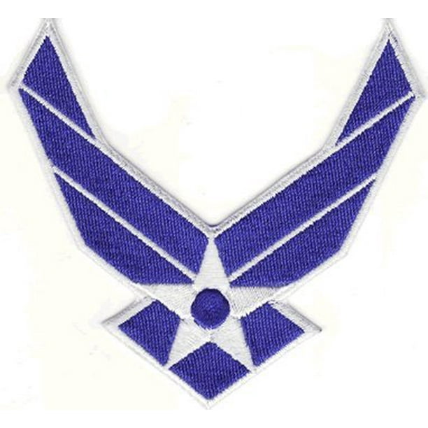2" x 4.5" Air Force Gray Embroidery on Blue Twill Patch 2" x 4.5" Air Force Gray Embroidery on Blue Twill Patch